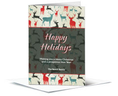 Christmas Rustic Holiday Reindeer Background Cards  5.50